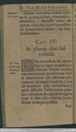 Cap. IV. In plantis dari Sal volatile