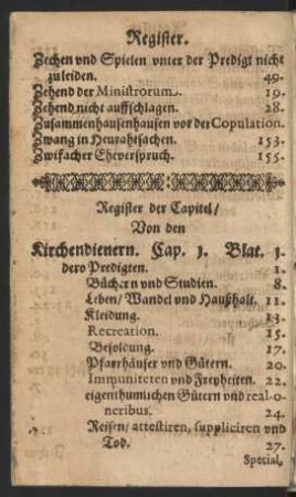 Register der Capitel