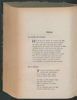 Poesías : La canción del recuerdo [y] No te detengas [y] Tarde