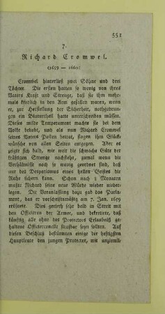 7. Richard Cromwel. (1659 - 1660.)