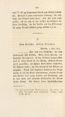 5. Vom Professor, Hofrath Steltzer