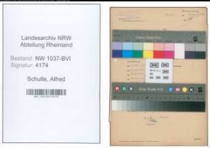 Entnazifizierung Alfred Schulte , geb. 29.01.1903 (Abteilungsleiter)