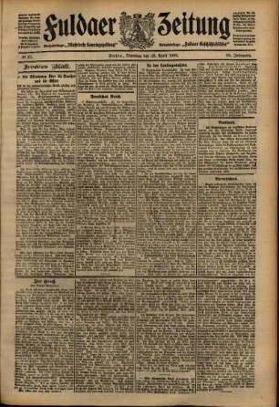 Zweite Ausgabe vom Dienstag, den 28. April 1908.