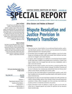 Dispute resolution and justice provision in Yemen’s transition