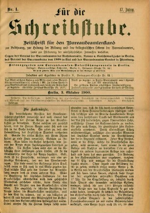 3. Oktober 1900-17. September 1901 = Nr. 1-24
