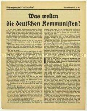 Flugblatt der Deutschen Erneuerungs-Gemeinde gegen die KPD