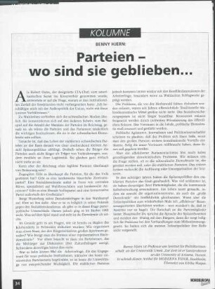 Parteien - wo sind sie geblieben ...