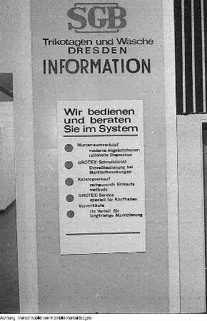 Dresden. SGB Trikotagen und Wäsche Dresden, 1962-1971