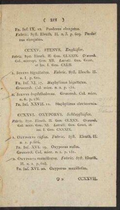 CCXXV. Stenus. Engkäfer.