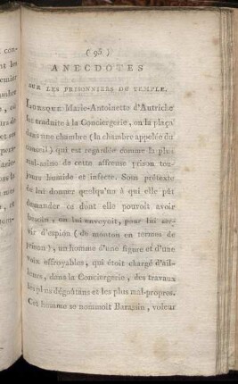 Anecdotes sur les Prisonniers du Temple. - Le Départ de Marie-Thérèse-Charlotte.