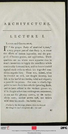 Lecture I