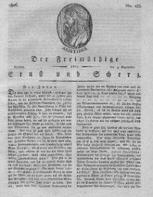 No. 185, Montag den 15. September 1806