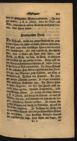[Hundertster - Hundert neun und zwanzigster Brief]