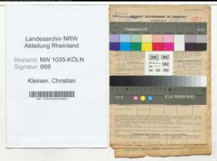 Entnazifizierung Christian Kleinen , geb. 15.09.1890 (Arbeiter)