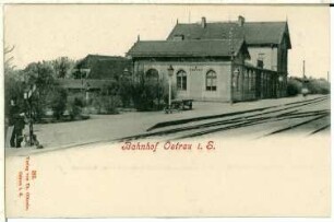 Ostrau in Sachsen. Bahnhof