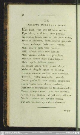 XX. Priapus Hortorum Deus