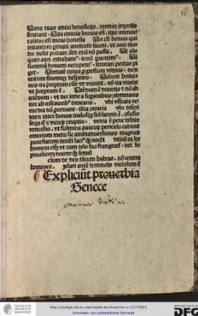 Expliciunt proverbia Senece.