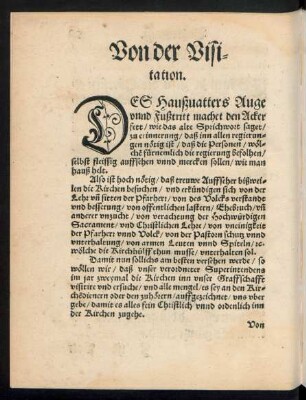 Von der Visitation.