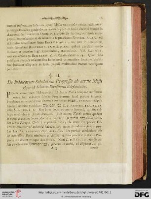 §. II. De Iudaicarum Scholarum Progressu ab aetate Mosis vsque ad Solutam Seruitutem Babylonicam