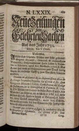 N. LXXIX. Leipzig, den I Octob. - N. LXXXVII. Leipzig, den 29 Octob.