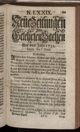 N. LXXIX. Leipzig, den I Octob. - N. LXXXVII. Leipzig, den 29 Octob.