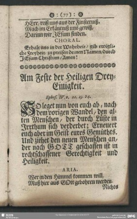 Am Feste der heiligen Drey-Einigkeit
