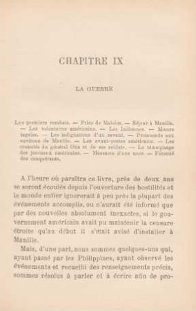Chapitre IX. La guerre