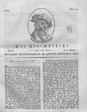 Nro. 41., Montag, den 27. Februar 1809