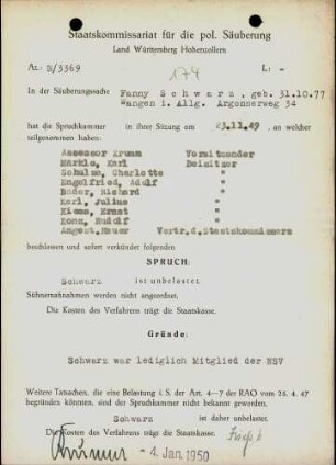 Schwarz, Fanny