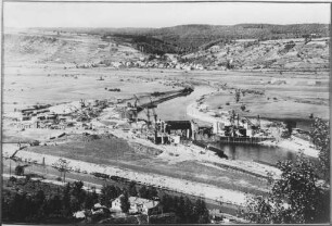 Staustufe Limbach, Kraftwerks- und Wehrbaustelle