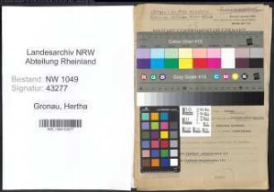 Entnazifizierung Hertha Gronau , geb. 19.03.1905 ()