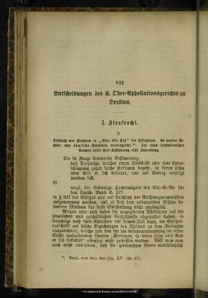 VII. Entscheidungen des K. Ober-Appellationsgerichts zu Dresden