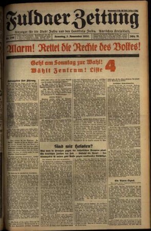 Ausgabe vom Samstag, den 05. November 1932.