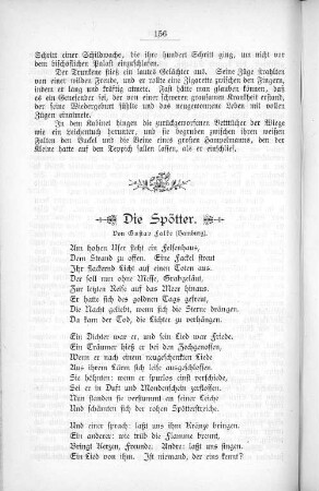 Die Spötter. Von Gustav Falke (Hamburg).