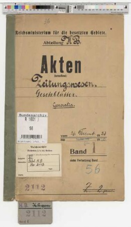 Zeitungswesen. Gesetzblätter. Allgemeines