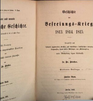 Preußens Helden im Krieg und Frieden : eine Geschichte Preussens seit dem Großen Kurfürsten bis zum Ende der Freiheitskriege, 6. Neuere und neueste preußische Geschichte ; 4. Bd., Geschichte der Befreiungs-Kriege ; 2. Bd.