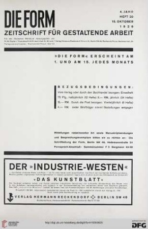 Heft 20 (15. Oktober 1929)