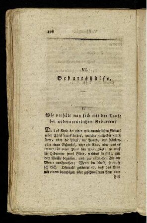 VI. Geburtshülfe.