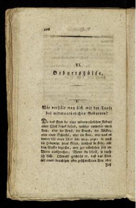 VI. Geburtshülfe.