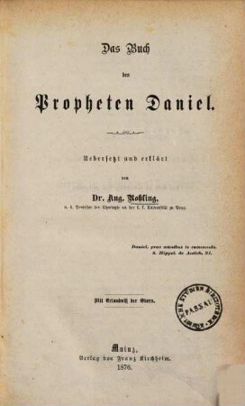 Das Buch des Propheten Daniel