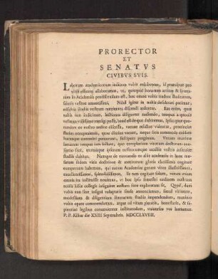 Prorector Et Senatvs Civibvs Svis.