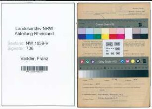 Entnazifizierung Franz Vadder , geb. 18.01.1897 (Chemiearbeiter)