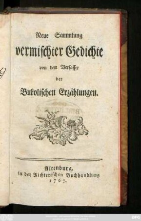 Neue Sammlung vermischter Gedichte