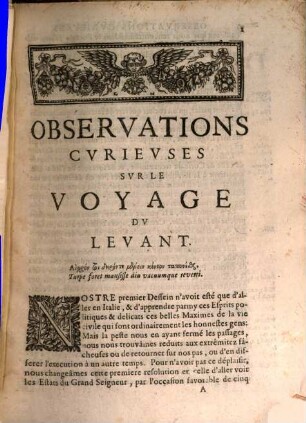Observations curieuses sur le voyage du Levante