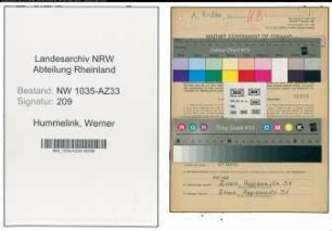 Entnazifizierung Werner Hummelink , geb. 28.05.1921 ()