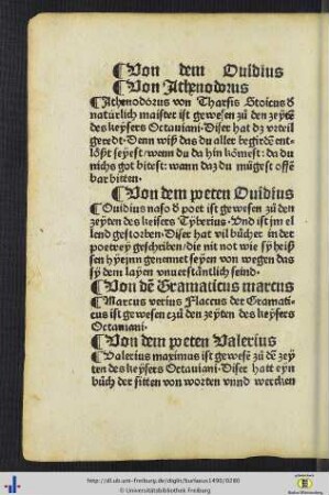 Von dem poeten Ovidius