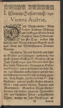 I. Wien in Oesterreich/ 1237