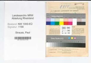 Entnazifizierung Paul Strauss, geb. 06.12.1892 (Staedt.Bauleiter)