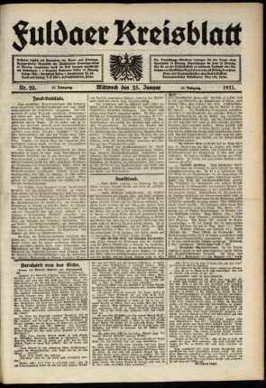 Ausgabe vom Mittwoch, den 25. Januar 1911.