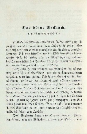 Das blaue Sacktuch. Eine rührende Geschichte